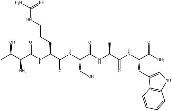 H-THR-ARG-SER-ALA-TRP-NH2 Struktur