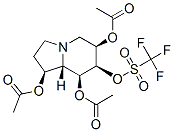 Methanesulfonic acid, trifluoro-, 1,6,8-tris(acetyloxy)octahydro-7-indolizinyl ester, 1S-(1.alpha.,6.beta.,7.alpha.,8.beta.,8a.beta.)- Struktur