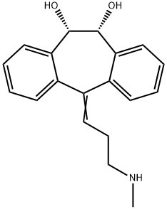 cis-10,11-Dihydro-5-[3-(methylamino)propylidene]-5H-dibenzo[a,d]cycloheptene-10,11-diol Struktur