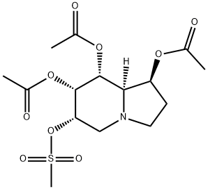 1,6,7,8-Indolizinetetrol, octahydro-, 1,7,8-triacetate 6-methanesulfonate, 1S-(1.alpha.,6.beta.,7.alpha.,8.beta.,8a.beta.)- Struktur