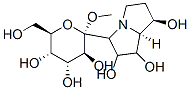 .beta.-D-Glucopyranoside, (hexahydro-1,2,7-trihydroxy-1H-pyrrolizin-3-yl)methyl, 1R-(1.alpha.,2.beta.,3.alpha.,7.beta.,7a.alpha.)- Struktur