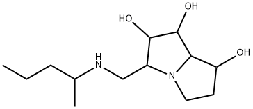 1H-Pyrrolizine-1,2,7-triol, hexahydro-3-(1-methylbutyl)aminomethyl- Struktur