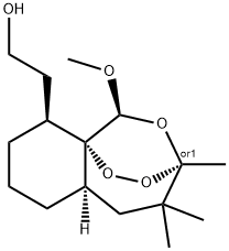 octahydro-9-hydroxyethyl-1-methoxy-3,4,4-trimethyl-1H-3,9a-peroxy-2-benzoxepin Struktur