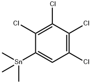 Trimethyl(2,3,4,5-tetrachlorophenyl)stannane Struktur