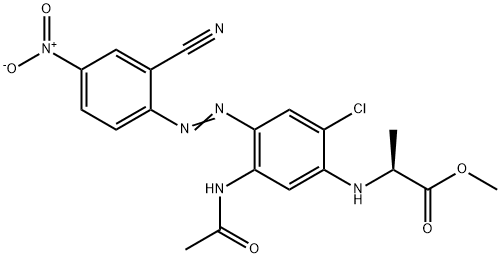 L-Alanine, N-5-(acetylamino)-2-chloro-4-(2-cyano-4-nitrophenyl)azophenyl-, methyl ester Struktur