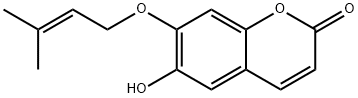 6-Hydroxy-7-(isopentenyloxy)-2H-1-benzopyran-2-one Struktur