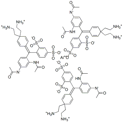 hydrogen [4-[4-(diethylamino)-2',4'-disulphonatobenzhydrylidene]cyclohexa-2,5-dien-1-ylidene]diethylammonium, aluminium salt  Struktur