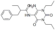 Benzenepropanamide,  N-(6-amino-1,2,3,4-tetrahydro-2,4-dioxo-1,3-dipropyl-5-pyrimidinyl)--alpha--ethyl- Struktur