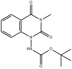 (3-Methyl-2,4-dioxo-3,4-dihydro-2H-quinazolin-1-yl)-carbamic acid tert-butyl ester
 Struktur