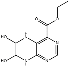 5,6,7,8-Tetrahydro-6,7-dihydroxy-4-pteridinecarboxylic acid ethyl ester Struktur