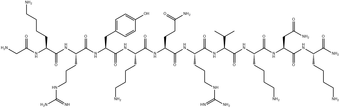 H-GLY-LYS-ARG-TYR-LYS-GLN-ARG-VAL-LYS-ASN-LYS-NH2 Struktur