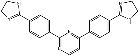 2,4-bis[4-(4,5-dihydro-1H-imidazol-2-yl)phenyl]pyrimidine Struktur