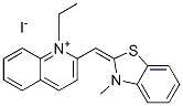 1-ethyl-2-[(3-methyl-3H-benzothiazol-2-ylidene)methyl]quinolinium iodide Struktur