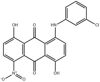 1-[(3-chlorophenyl)amino]-4,8-dihydroxy-5-nitro-9,10-Anthraacenedione Struktur