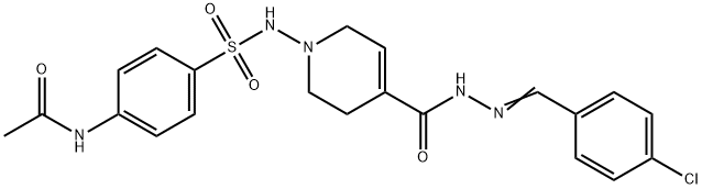 1-[(4-acetamidophenyl)sulfonylamino]-N-[(4-chlorophenyl)methylideneami no]-3,6-dihydro-2H-pyridine-4-carboxamide Struktur