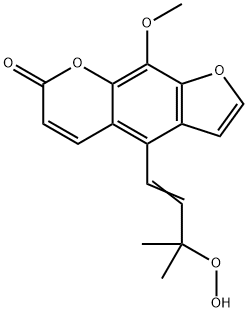 4-(3-hydroperoxy-3-methyl-1-butenyl)-9-methoxy-7H-furo(3,2-g)(1)benzopyran-7-one Struktur