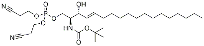 Bis(2-cyanoethyl)-1-(N-tert-butyloxycarbonyl)-D-erythro-D-sphingosine-1-phosphate Struktur