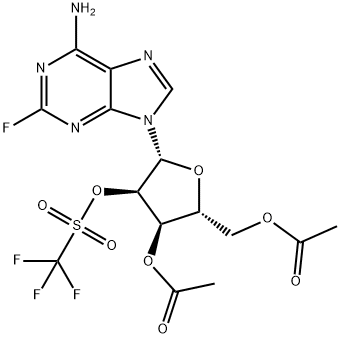 酢酸((2R,3R,4R,5R)-3-アセトキシ-5-(6-アミノ-2-フルオロ-9H-プリン-9-イル)-4-(((トリフルオロメチル)スルホニル)オキシ)テトラヒドロフラン-2-イル)メチル