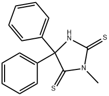 3-Methyl-5,5-diphenyl-2,4-imidazolidinedithione Struktur