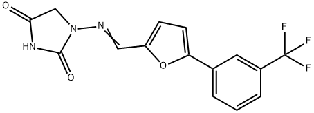 1-[[[5-[3-(Trifluoromethyl)phenyl]-2-furanyl]methylene]amino]-2,4-imidazolidinedione Struktur