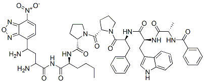 Bz-Dab(nbd)-ala-trp-phe-pro-pro-nle-NH2 Struktur