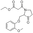 3-Thiazolidinepropanoic acid, 2-((2-methoxyphenoxy)methyl)-beta-oxo-,  ethyl ester, 1-oxide Struktur