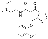 3-Thiazolidinepropanamide, N-(2-(diethylamino)ethyl)-2-((2-methoxyphen oxy)methyl)-beta-oxo- Struktur