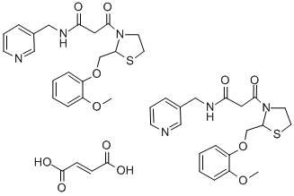 3-Thiazolidinepropanamide, 2-((2-methoxyphenoxy)methyl)-beta-oxo-N-(3- pyridinylmethyl)-, (E)-2-butenedioate (2:1) Struktur