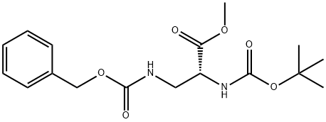 D-Alanine, N-[(1,1-diMethylethoxy)carbonyl]-3-[[(phenylMethoxy)carbonyl]aMino]-, Methyl ester Struktur