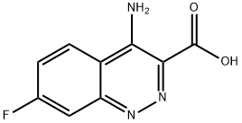 3-Cinnolinecarboxylic acid, 4-amino-7-fluoro-, hydrate Struktur