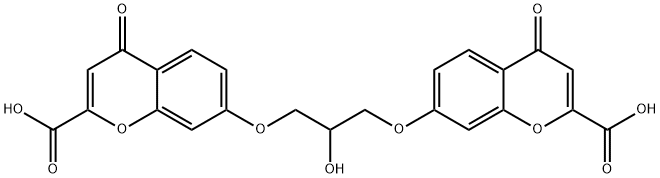 1,3-bis(2-carboxychromone-7-oxy)-2-hydroxypropane Struktur