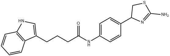 N-[4-(2-amino-4,5-dihydro-1,3-thiazol-4-yl)phenyl]-4-(1H-indol-3-yl)bu tanamide Struktur