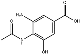 Benzoic acid, 4-(acetylamino)-3-amino-5-hydroxy- (9CI) Struktur