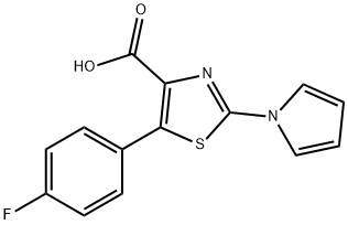 5-(4-Fluorophenyl)-2-(1H-pyrrol-1-yl)-1,3-thiazole-4-carboxylic acid Struktur