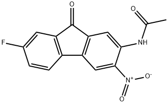 N-(7-fluoro-3-nitro-9-oxo-fluoren-2-yl)acetamide Struktur