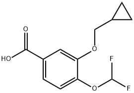 3-(cyclopropylmethoxy)-4-(difluoromethoxy)benzoic Acid Struktur