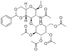 Methyl2-acetamido-3-O-(2,3,4,6-tetra-O-acetyl-b-D-galactopyranosyl)-4,6-O-benzylidene-2-deoxy-b-D-glucopyranoside Struktur