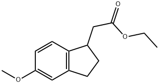 1H-INDENE-1-ACETIC ACID, 2,3-DIHYDRO-5-METHOXY-, ETHYL ESTER Struktur