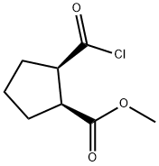 Cyclopentanecarboxylic acid, 2-(chlorocarbonyl)-, methyl ester, (1S-cis)- (9CI) Struktur