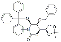 2H-1,3-Oxazin-2-one, 6-(2,2-dimethyl-1,3-dioxolan-4-yl)tetrahydro-5-(phenylmethoxy)-4-(triphenylmethoxy)methyl-, 4S-4.alpha.,5.alpha.,6.beta.(S*)- Struktur