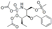 2H-1,3-Oxazin-2-one, 6-1,2-bis(acetyloxy)ethyltetrahydro-4-(methylsulfonyl)oxymethyl-5-(phenylmethoxy)-, 4S-4.alpha.,5.alpha.,6.alpha.(S*)- Struktur