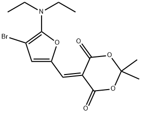 1,3-Dioxane-4,6-dione,  5-[[4-bromo-5-(diethylamino)-2-furanyl]methylene]-2,2-dimethyl- Struktur