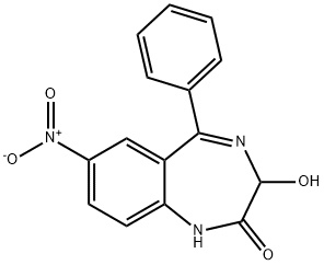 3-Hydroxy-7-nitro-5-phenyl-1H-1,4-benzodiazepin-2(3H)-one Struktur