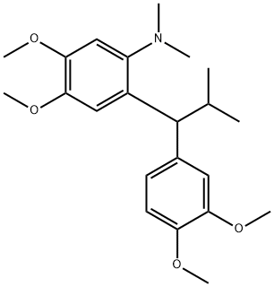 2-Methyl-1-(3,4-dimethoxyphenyl)-1-(2-dimethylamino-4,5-dimethoxypheny l)propane Struktur