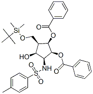 Benzenesulfonamide, N-2,3-bis(benzoyloxy)-4-(1,1-dimethylethyl)dimethylsilyloxymethyl-5-hydroxycyclopentyl-4-methyl-, 1S-(1.alpha.,2.beta.,3.alpha.,4.beta.,5.alpha.)- Struktur