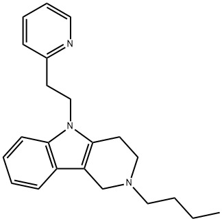 2,3,4,5-Tetrahydro-2-butyl-5-[2-(2-pyridyl)ethyl]-1H-pyrido[4,3-b]indole Struktur