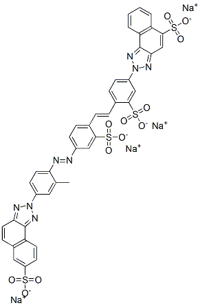 tetrasodium 2-[4-[2-[4-[[2-methyl-4-(7-sulphonato-2H-naphtho[1,2-d]triazol-2-yl)phenyl]azo]-2-sulphonatophenyl]vinyl]-3-sulphonatophenyl]-2H-naphtho[1,2-d]triazole-5-sulphonate  Struktur