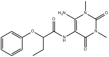 Butanamide,  N-(6-amino-1,2,3,4-tetrahydro-1,3-dimethyl-2,4-dioxo-5-pyrimidinyl)-2-phenoxy- Struktur