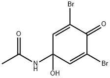 N-(3,5-Dibromo-1-hydroxy-4-oxo-2,5-cyclohexadienyl)acetamide Struktur