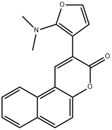 3H-Naphtho[2,1-b]pyran-3-one,  2-[2-(dimethylamino)-3-furanyl]- Struktur